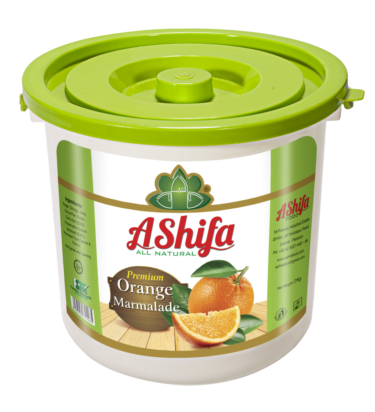 Pure Organic Orange Marmalade Jam 2KG By Ashifa Foods